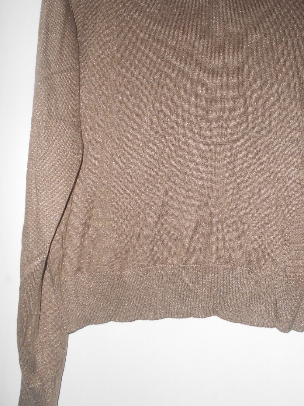 NWT Calvin Klein Sweater\ Top Women's Metallic\ Lurex Brown Long Sleeve Size XL